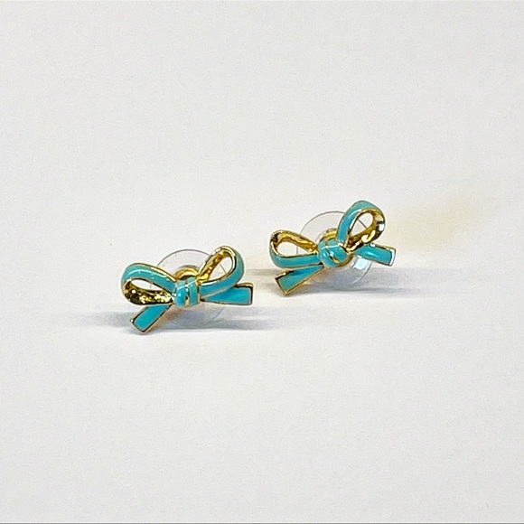 kate spade Jewelry - NWOT Kate Spade Tiffany Blue Bow Earrings - Adorable!!